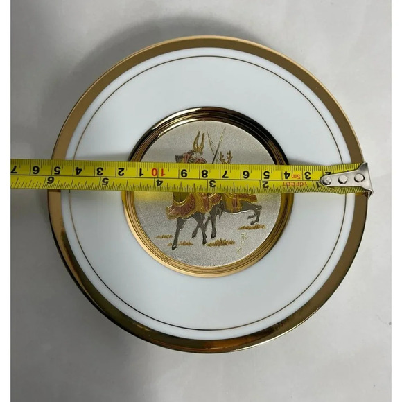 Chokin Plate Samurai Warriors Horseback Plates Gold Plated Display Stand 6" - Picture 4 of 10